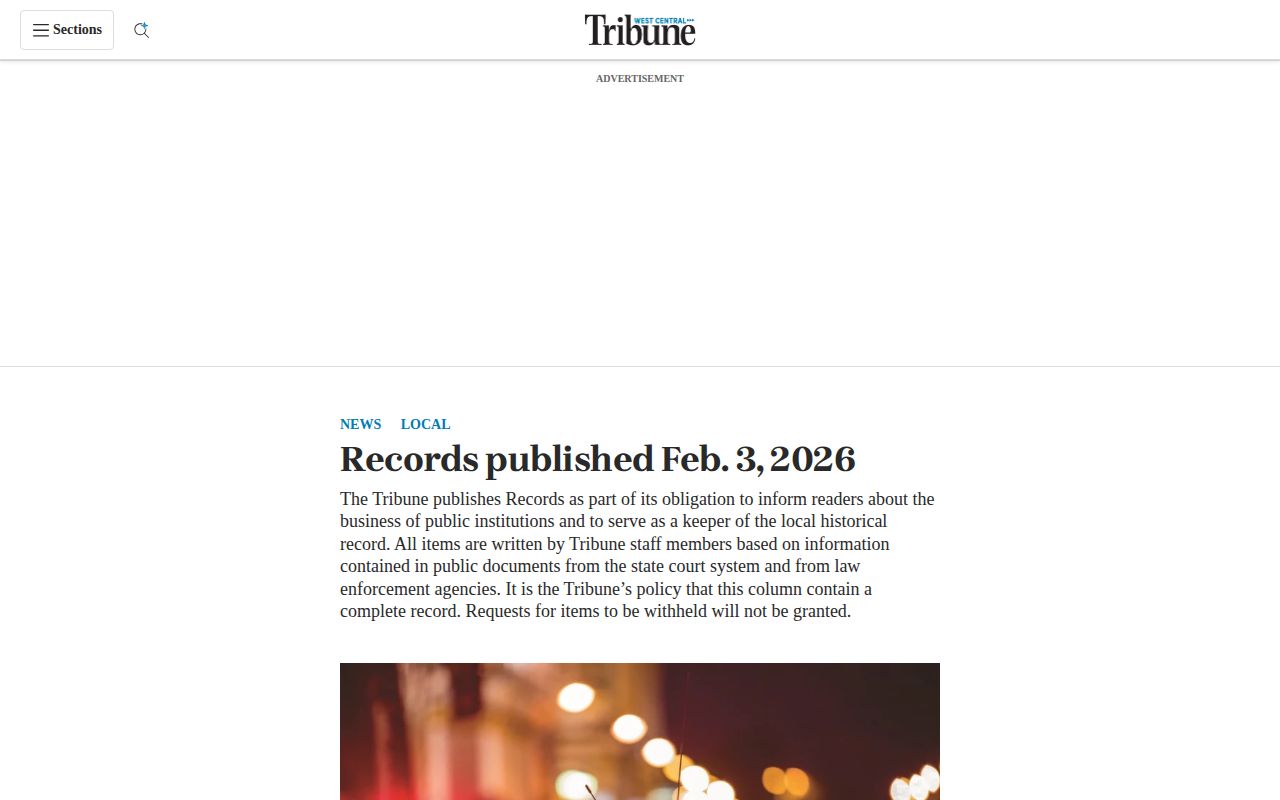 Kandiyohi County public-records news coverage from West Central Tribune