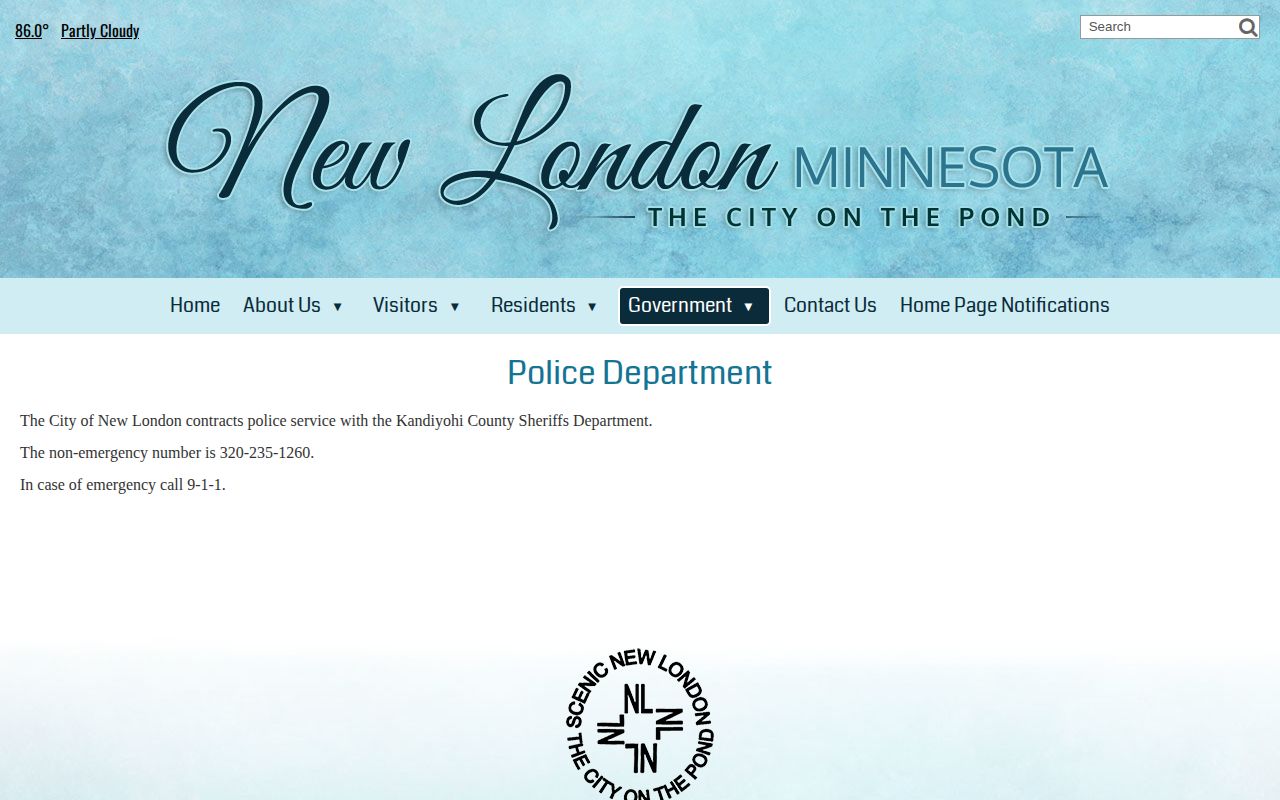 New London public-safety source for Kandiyohi County booking-record access